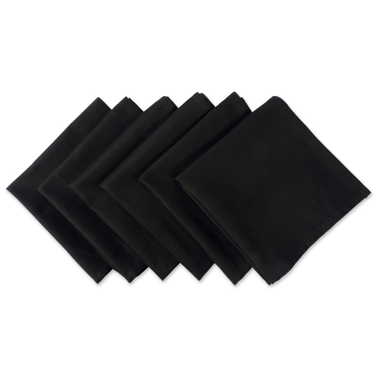 CC Home Furnishings Set of 6 Black Traditional Square Party Napkins 20”